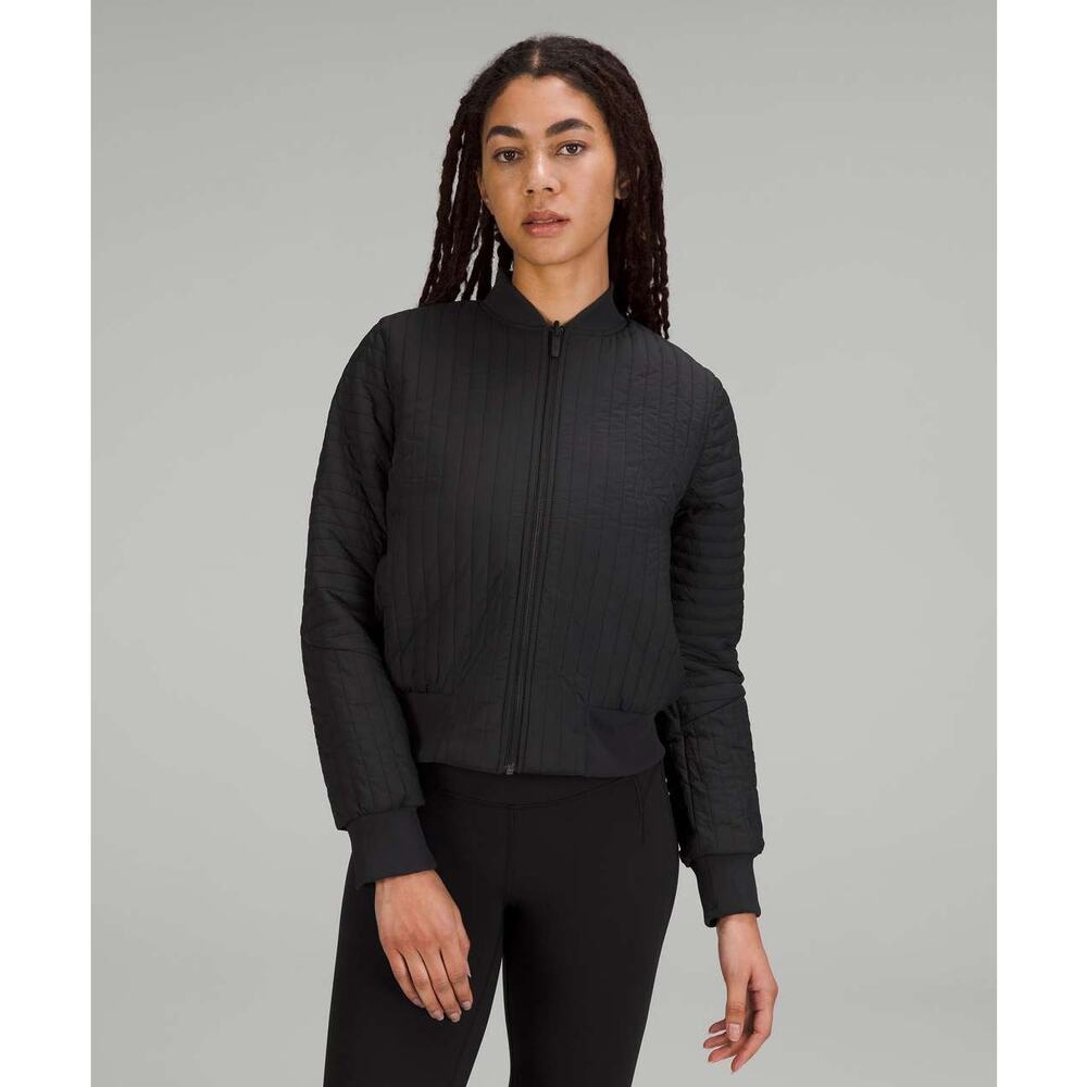 Lululemon 12 Non-Stop Bomber Jacket Textured
Black W4CBYS Reversible